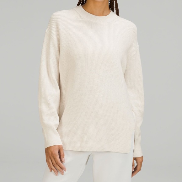 Lululemon Merino Wool-Blend Ribbed Crewneck Sweater Size 6 - Picture 1 of 8